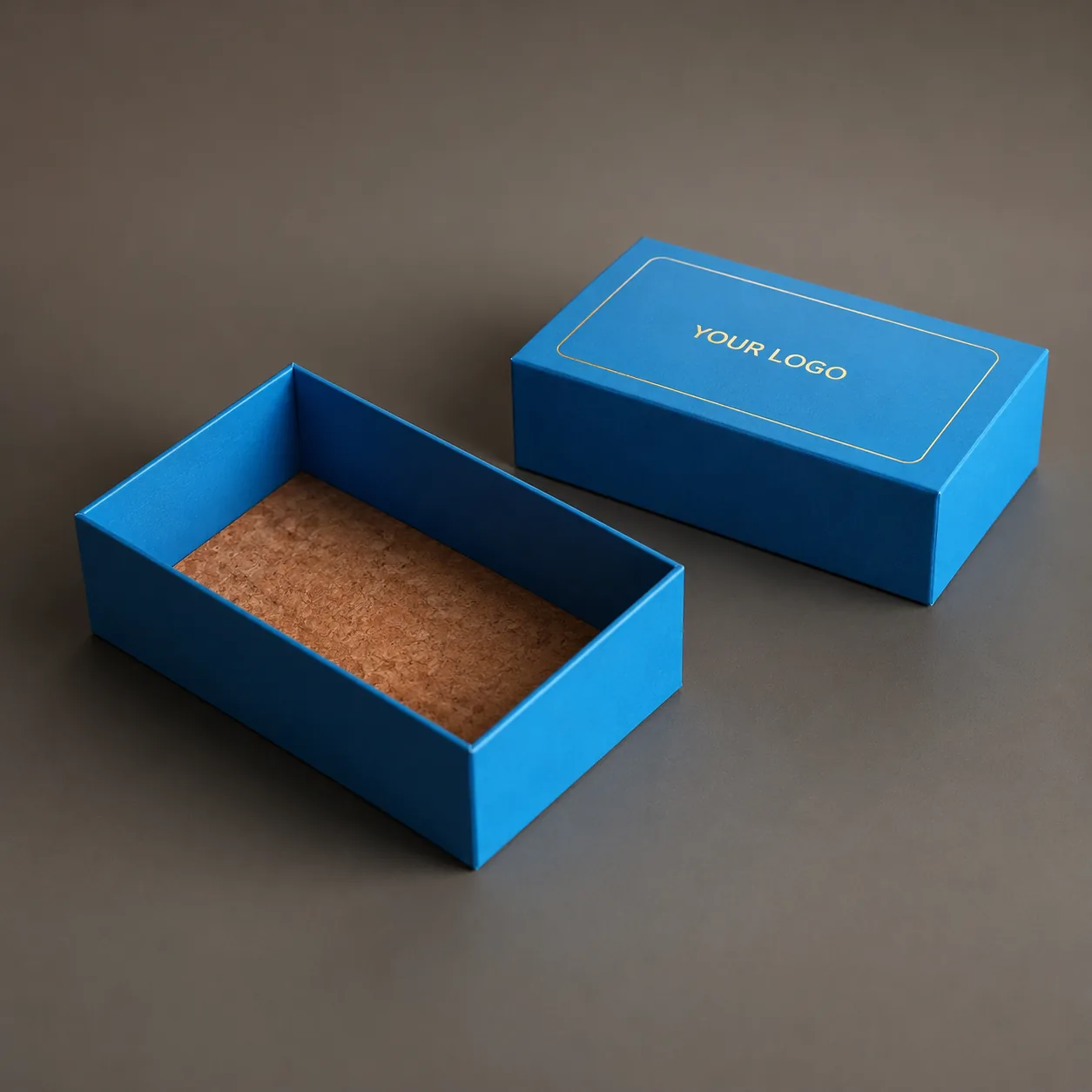 Custom Blue Lid and Base Gift Box, view 1