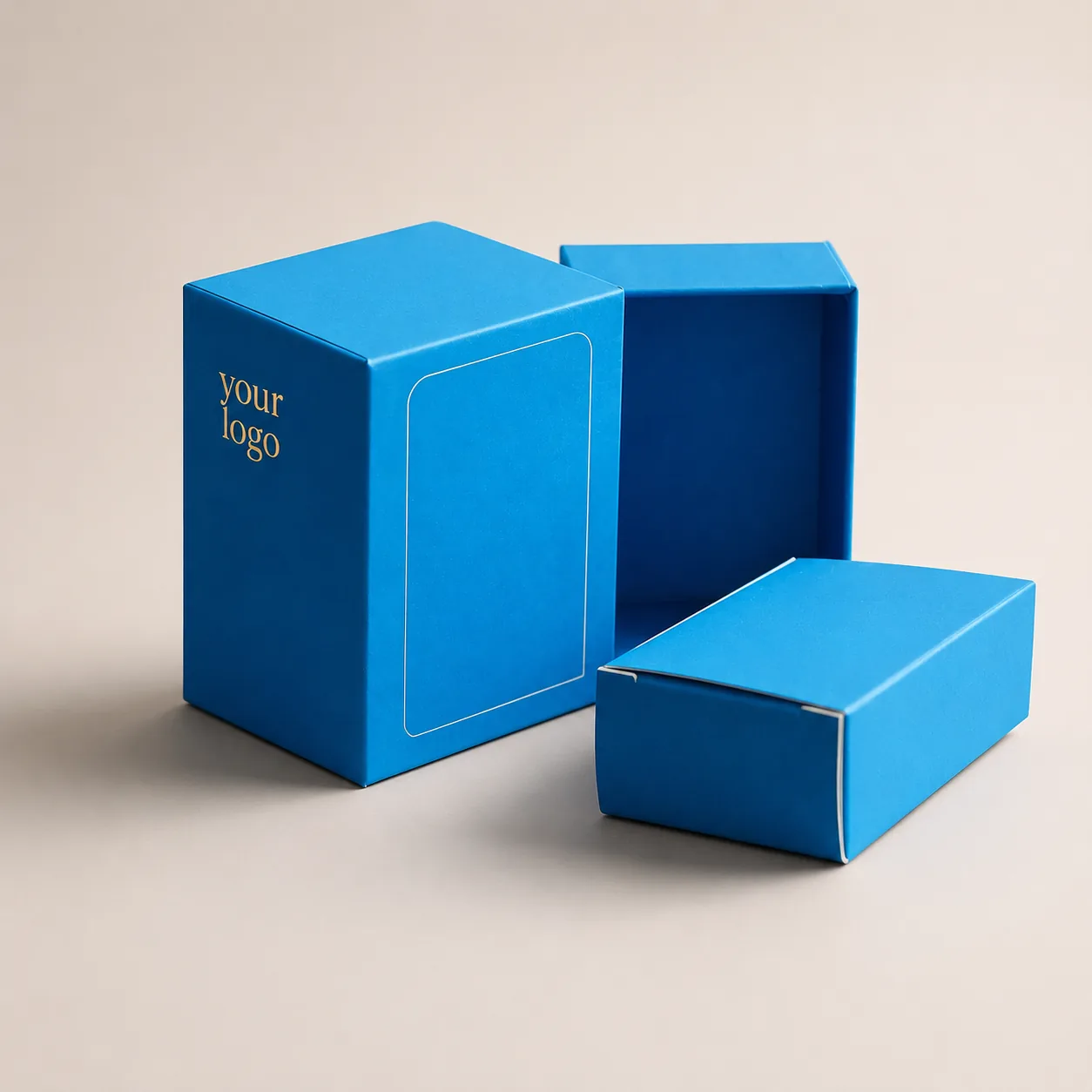 Custom Blue Lid and Base Gift Box, view 3