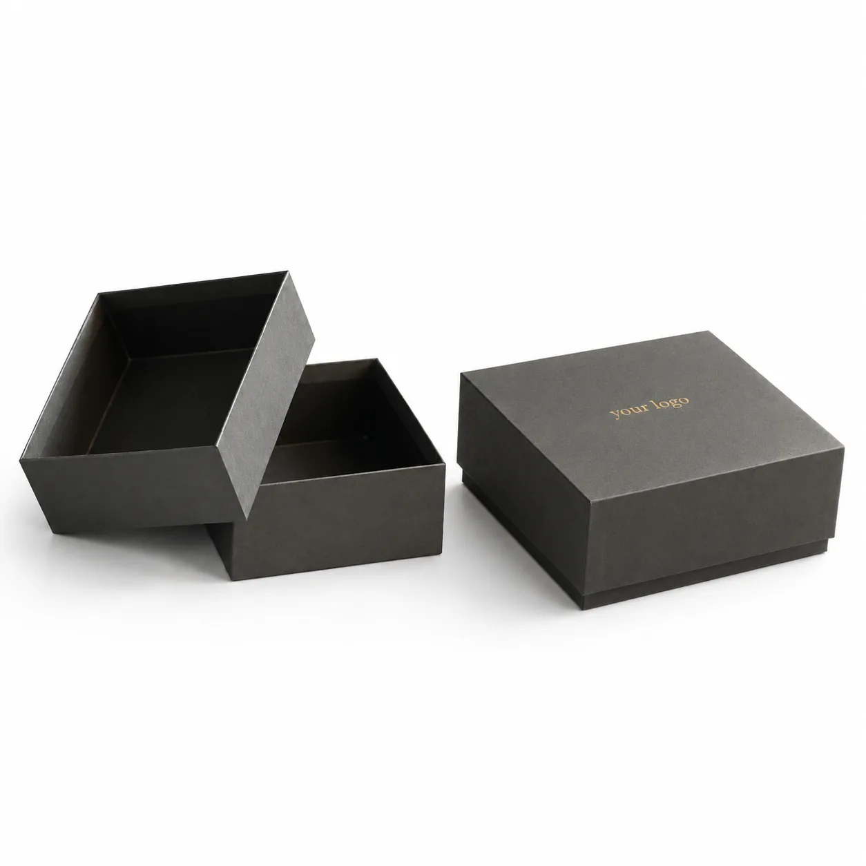 Custom Charcoal Lid and Base Gift Box, view 1