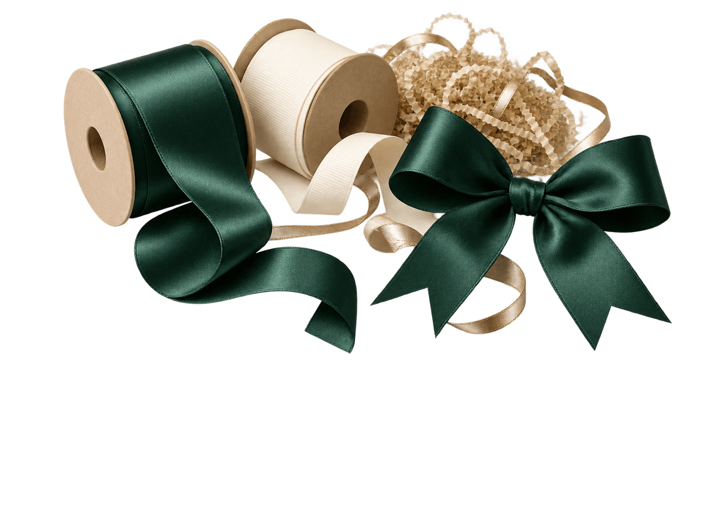 Custom ribbons, bows and raffia for packaging decoration