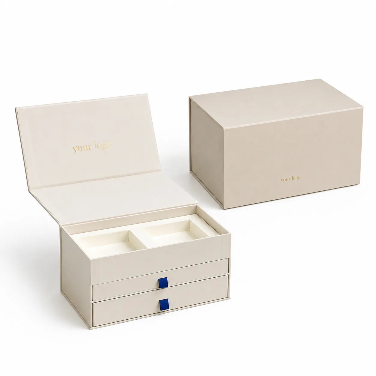 Book-Style Presentation Box with Stacked Drawers, selected gallery view 1