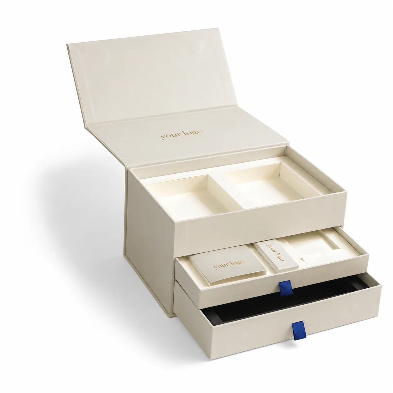 Book-Style Presentation Box with Stacked Drawers, view 2