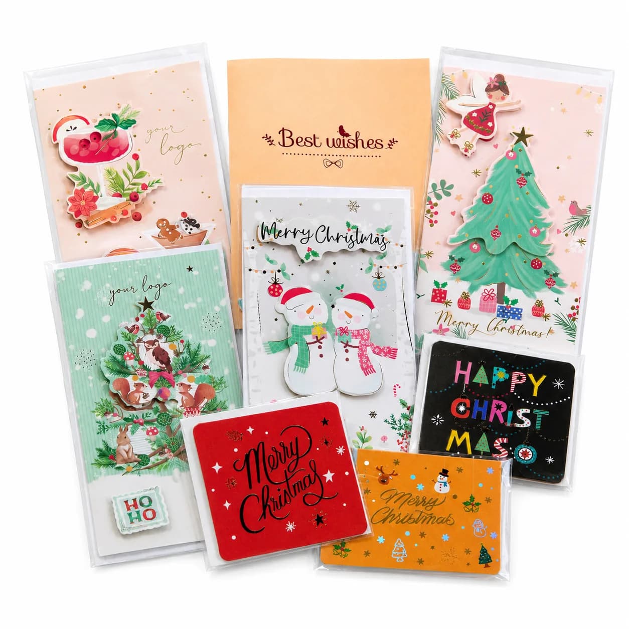 Custom Illustrated Christmas Greeting Card, view 3