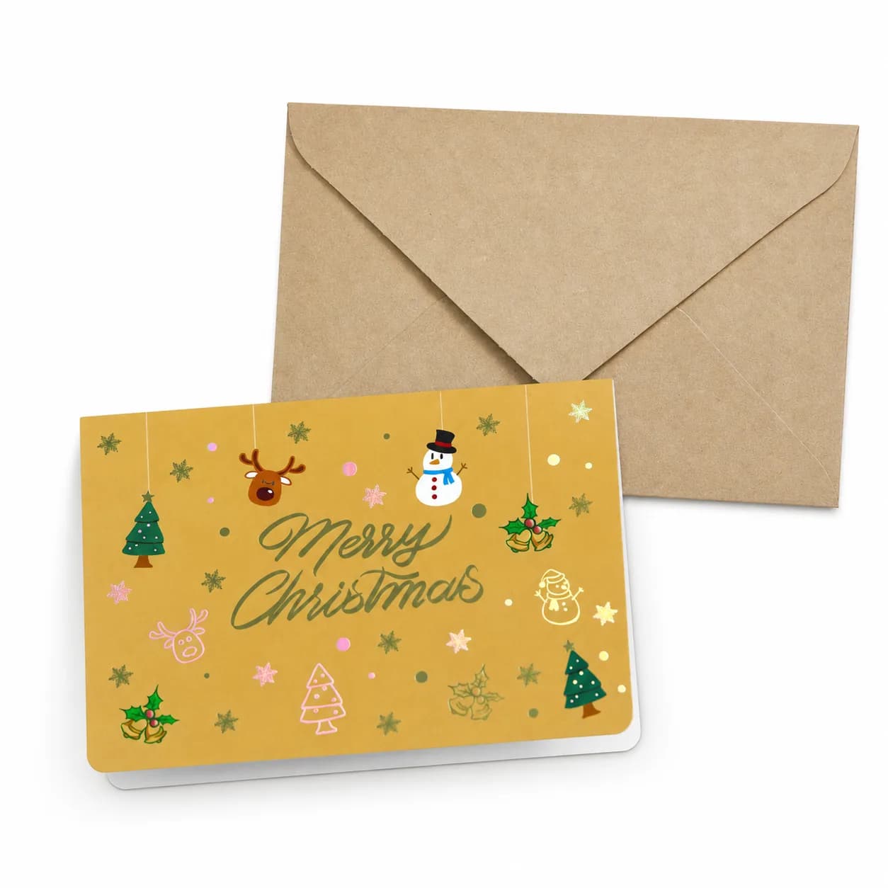 Custom Red Christmas Greeting Card, view 3