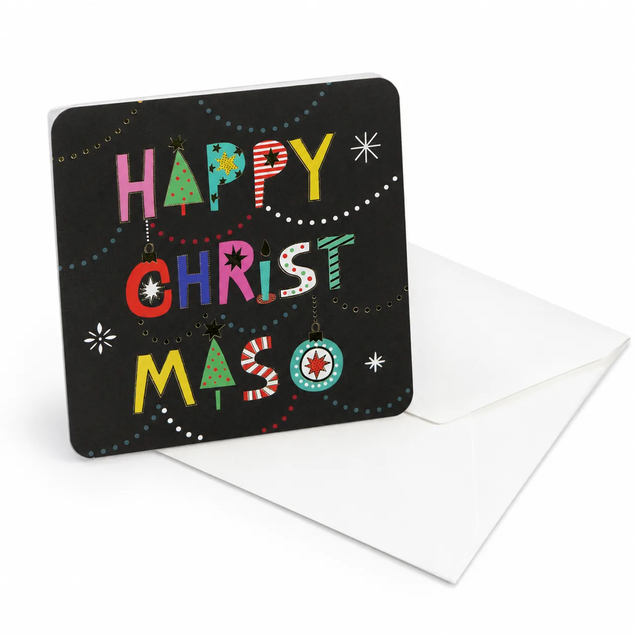 Custom Red Christmas Greeting Card, view 4