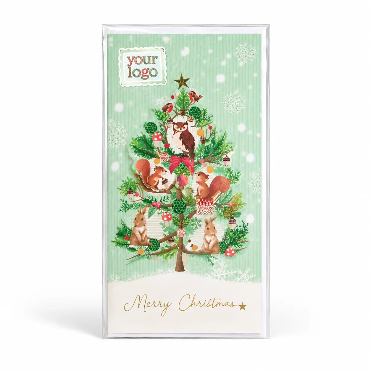 Custom Red Christmas Greeting Card, view 5